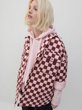 Reserved Ecoware checkered quilted jacket
